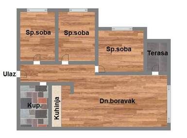 Troiposoban stan, Novi Sad, prodaja, 59m2, 97050e, id1060662