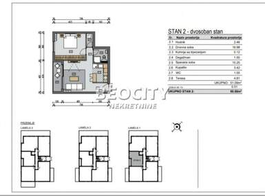 Dvosoban stan, Beograd, Zemun (cara Dušana), prodaja, 51m2, 162700e, id1253127