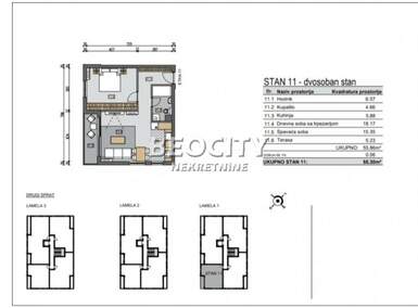 Dvosoban stan, Beograd, Zemun (cara Dušana), prodaja, 56m2, 178640e, id1253144