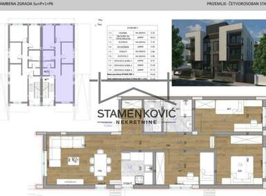 Cetvorosoban stan, Novi Sad, Sremska Kamenica, prodaja, 73m2, 172000e, id1083265