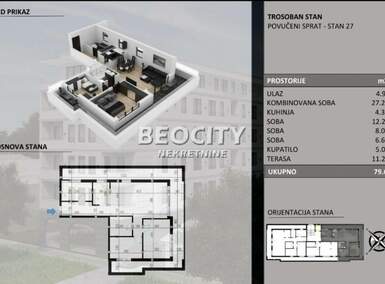 Cetvorosoban stan, Stara Pazova, Centar, prodaja, 80m2, 108000e, id1261170