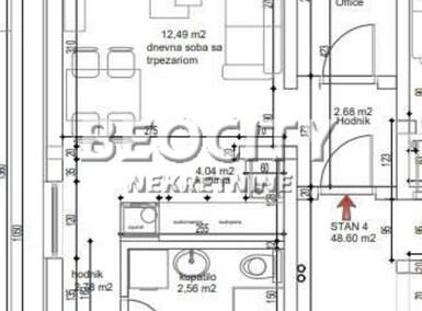 Dvosoban stan, Beograd, Žarkovo, prodaja, 49m2, 133650e, id1317425