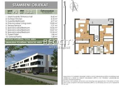 Cetvorosoban stan, Novi Sad, Adice, prodaja, 79m2, 122450e, id1320940