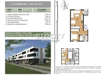 Dvosoban stan, Novi Sad, Adice, prodaja, 39m2, 64350e, id1320942