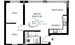 Dvoiposoban stan, Beograd, Zeleno Brdo, prodaja, 54m2, 160000e, id1325094