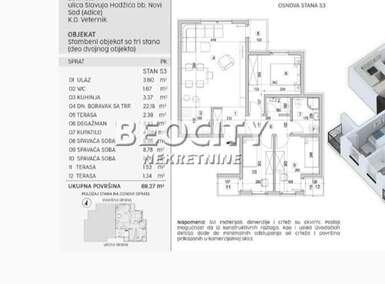 Trosoban stan, Novi Sad, Adice, prodaja, 69m2, 127650e, id1339231