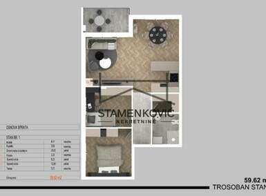 Trosoban stan, Novi Sad, Lipov gaj, prodaja, 60m2, 99000e, id1344306