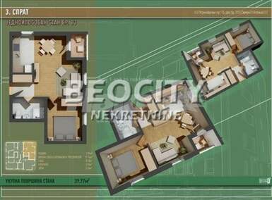 Dvosoban stan, Beograd, Zemun (novi Grad), prodaja, 40m2, 67900e, id1349667