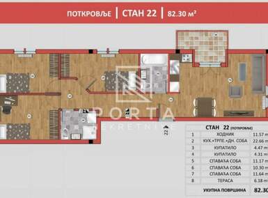 Cetvorosoban stan, Beograd, Mirijevo, prodaja, 81m2, 170100e, id1117315