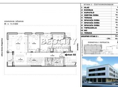 Cetvorosoban stan, Novi Sad, Novo Naselje, prodaja, 83m2, 141100e, id1353097